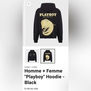 NWT Homme + Femme "Playboy" Hoodie - Black XL